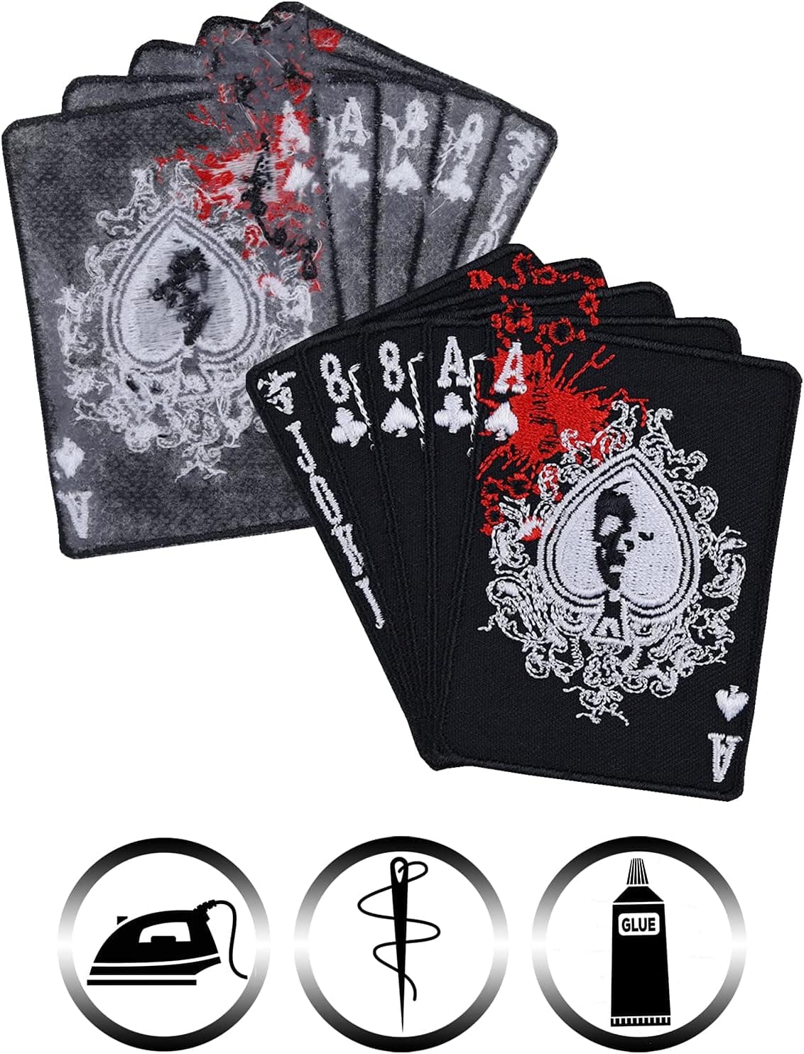 Naszywka na karty pokera "Dead mans hand" Rocker Rocker Naprasowanka Biker Obrazy do przyszycia/naprasowania - alternate